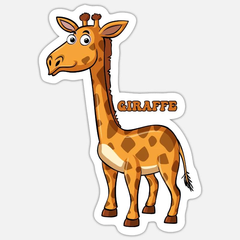 Playful Giraffe Illustration - Sticker size S (10 x 10 cm) - white matte