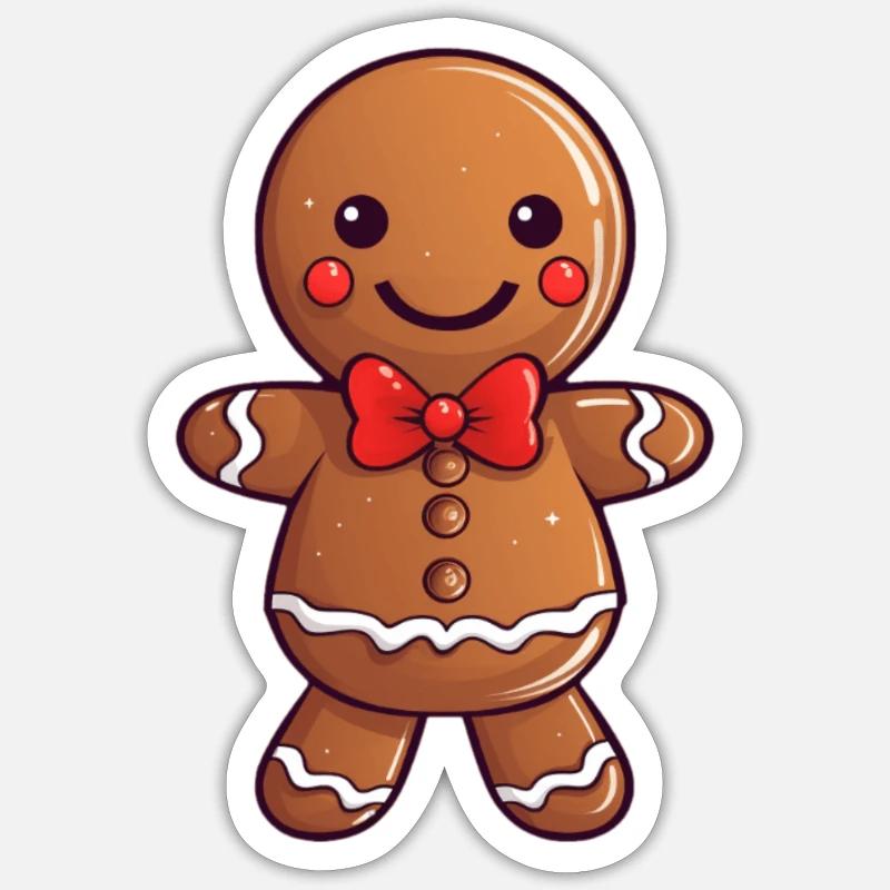 Lebkuchenmann - Sticker Größe S (10 x 10 cm) - Mattweiß