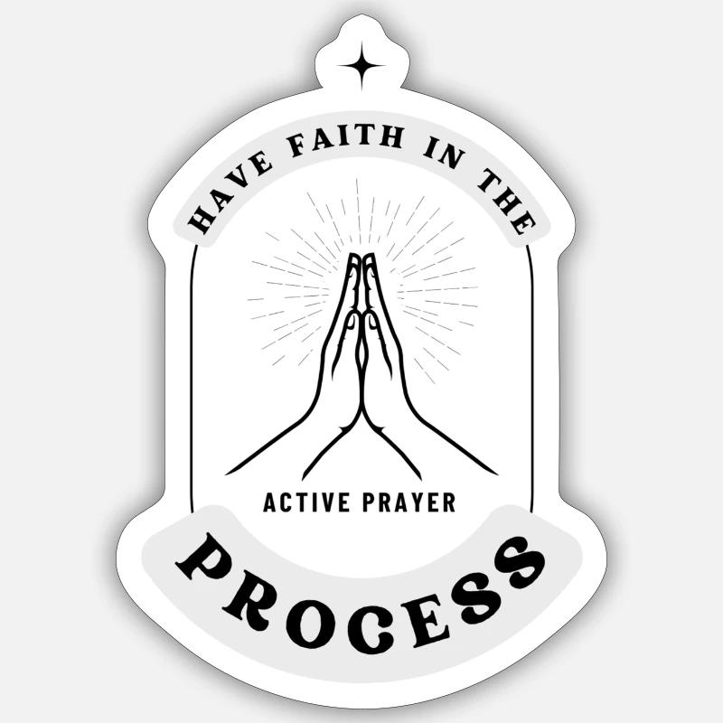 Active Prayer Praying Christianity Gift Sticker size S (10 x 10 cm)