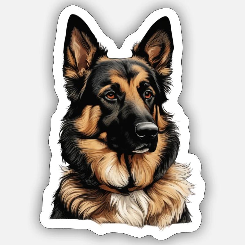 schäferhund Sticker Größe S (10 x 10 cm)