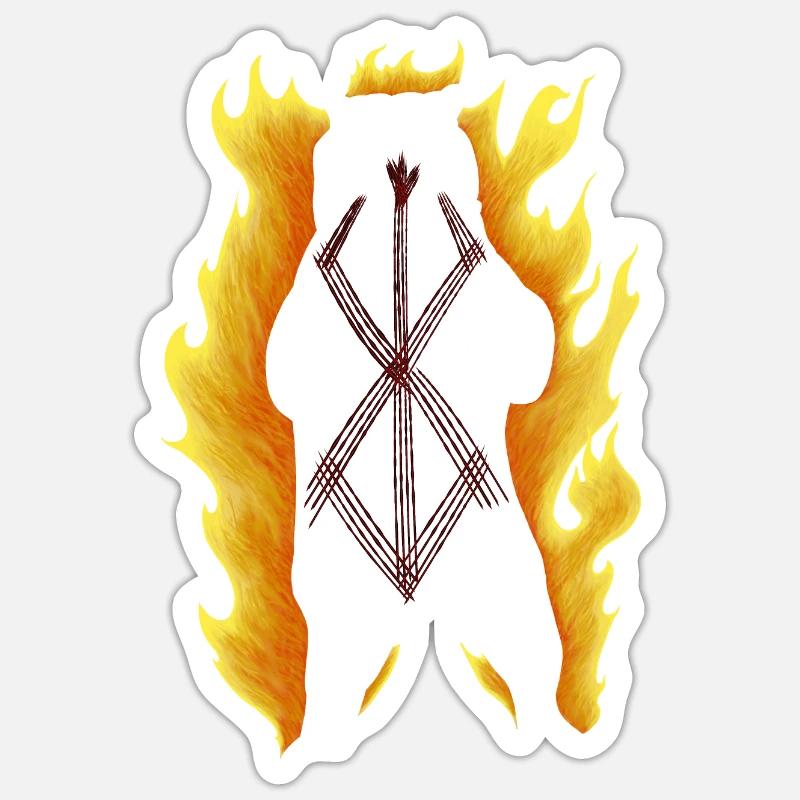 Silhouette Ours Berserker - Sticker taille S (10 x 10 cm) - blanc mat