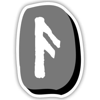 Rune Ansuz - Sticker size S (10 x 10 cm) - white matte - Front