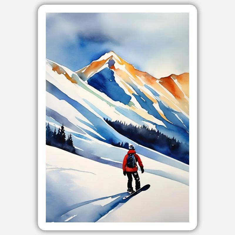 Snowboarder II - Sticker size S (10 x 10 cm) - white matte