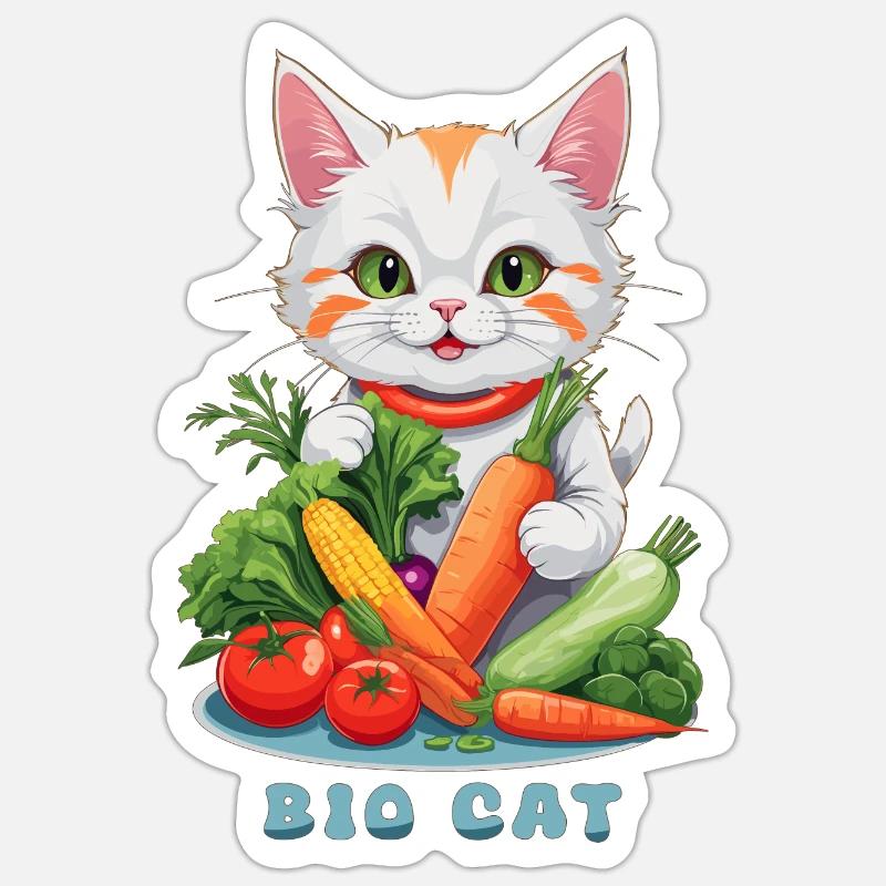 Chat Bio Sticker taille S (10 x 10 cm)