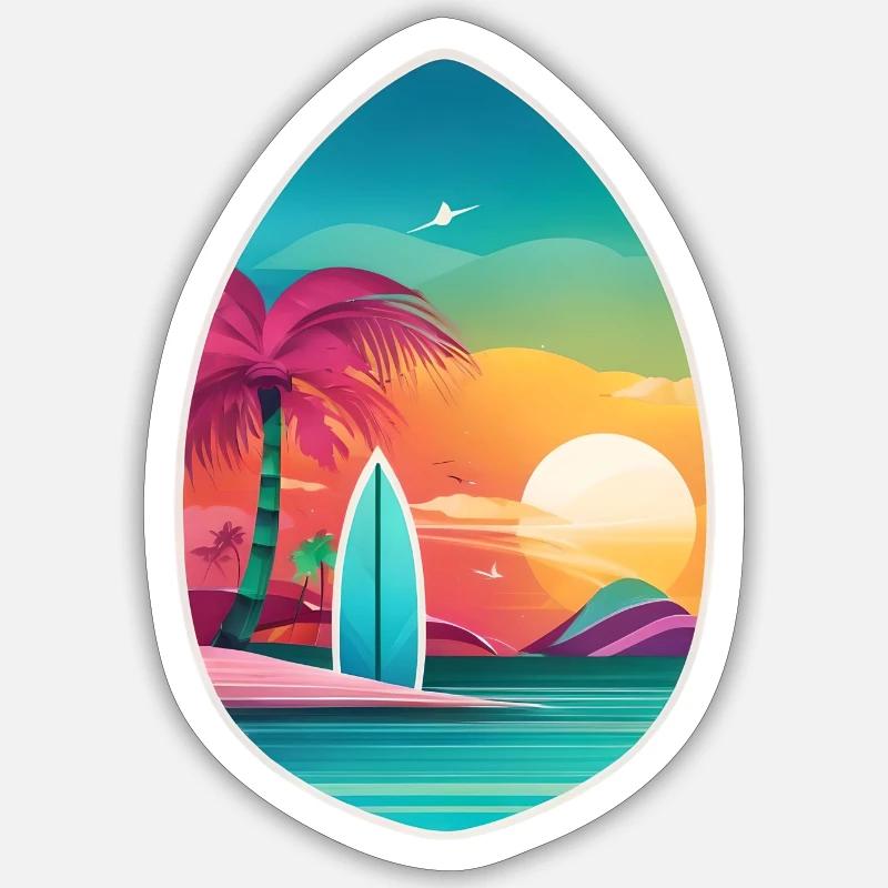 Coucher de soleil Sticker taille S (10 x 10 cm)