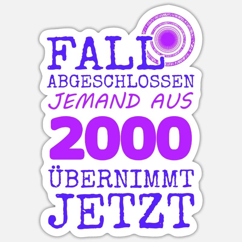 2000 2000 - Sticker Größe S (10 x 10 cm) - Mattweiß