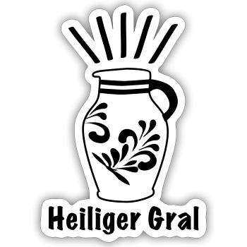 Bembel Heiliger Gral - DasFrankfurter Original - Sticker Größe S (10 x 10 cm) - Mattweiß - Vorne