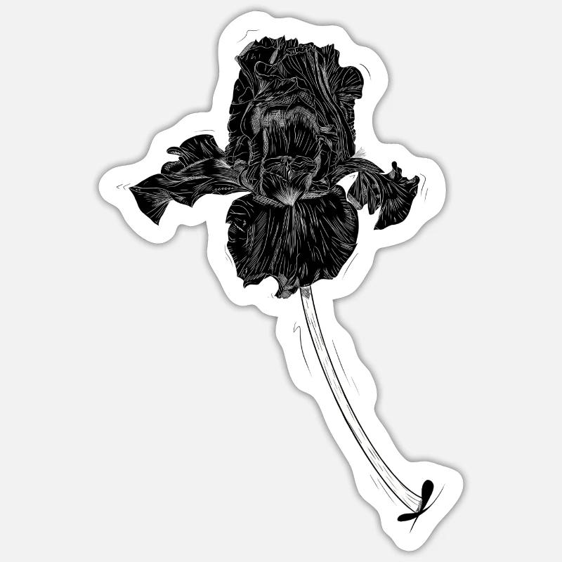 Iris noire Sticker taille S (10 x 10 cm)