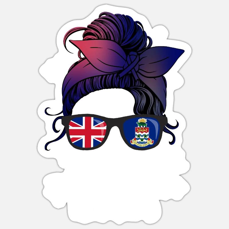 Îles Caïmans - Sticker taille S (10 x 10 cm) - blanc mat