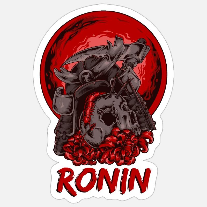 Ronin Samurai - Sticker Größe S (10 x 10 cm) - Mattweiß