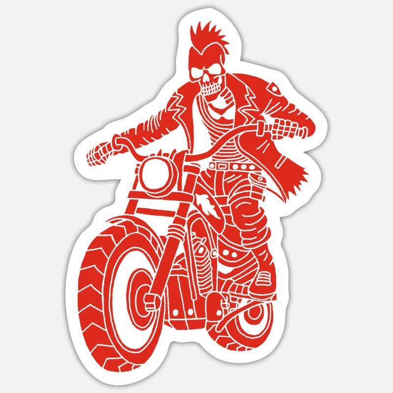 The Red Biker from Hell Sticker size S (10 x 10 cm)