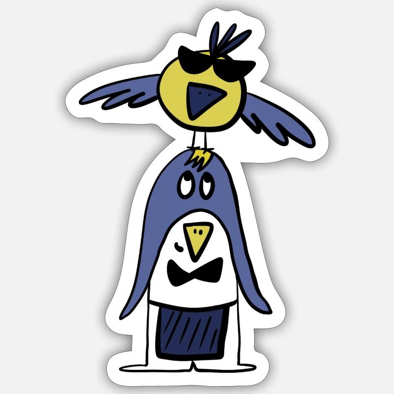 oiseaux - Sticker taille S (10 x 10 cm) - blanc mat