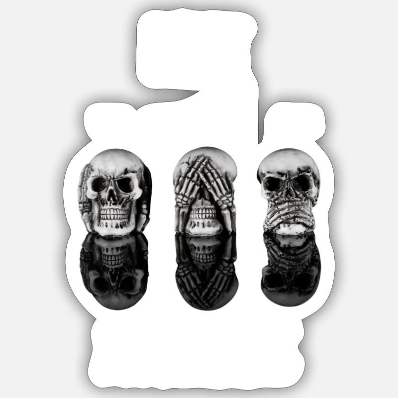 Crâne - Sticker taille S (10 x 10 cm) - blanc mat