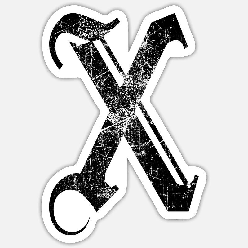 X GOTHIC Lettering Alphabet Initials Sticker size S (10 x 10 cm)