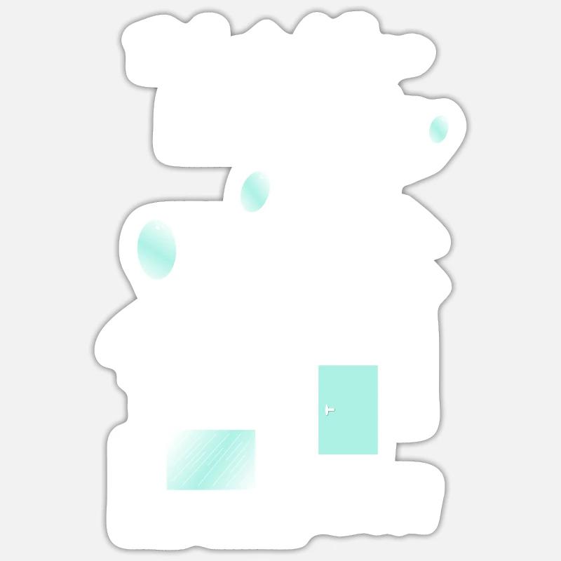 Construire une maison maison Sticker taille S (10 x 10 cm)