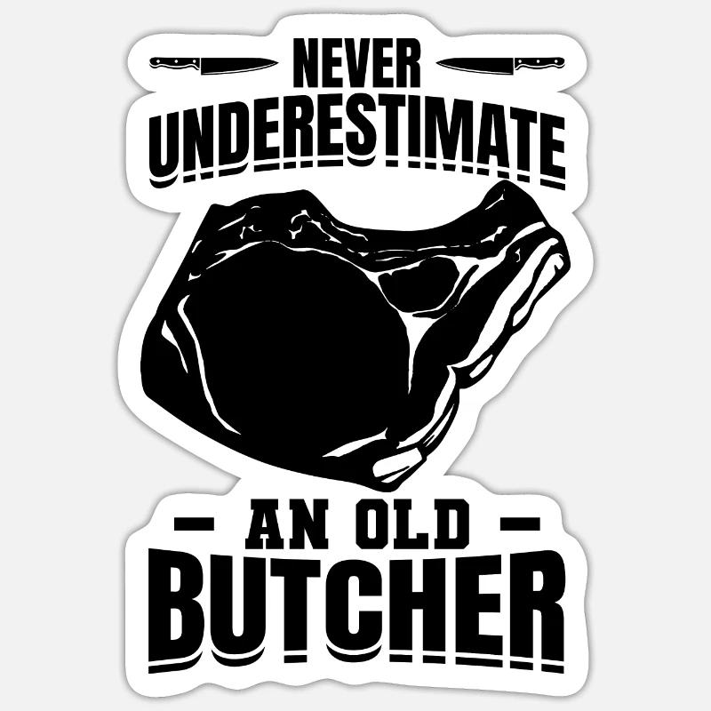Papy boucher - Sticker taille S (10 x 10 cm) - blanc mat