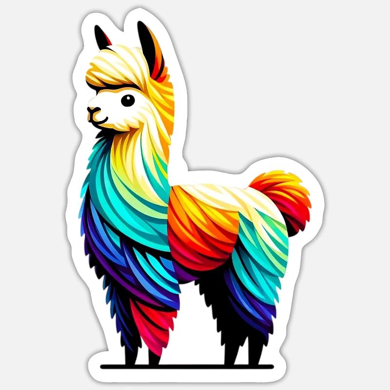 Alpaga - Sticker taille S (10 x 10 cm) - blanc mat