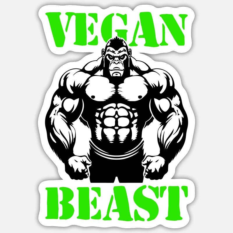 Gorille Bodybuilder Muscles Sticker taille S (10 x 10 cm)