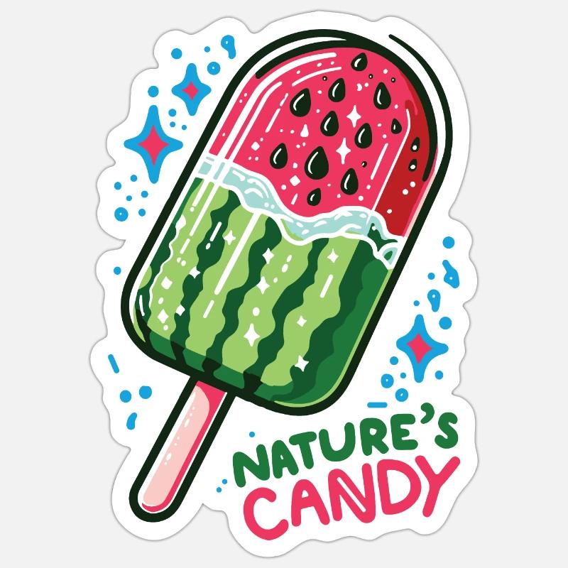 Watermelon Nature's Candy - Sticker size S (10 x 10 cm) - white matte
