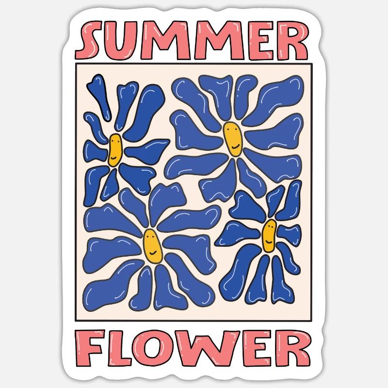 Fleur d’été - Sticker taille S (10 x 10 cm) - blanc mat