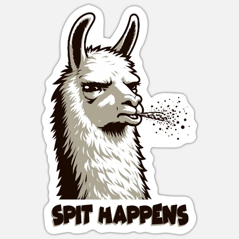 Spit Happens - Sticker size S (10 x 10 cm) - white matte