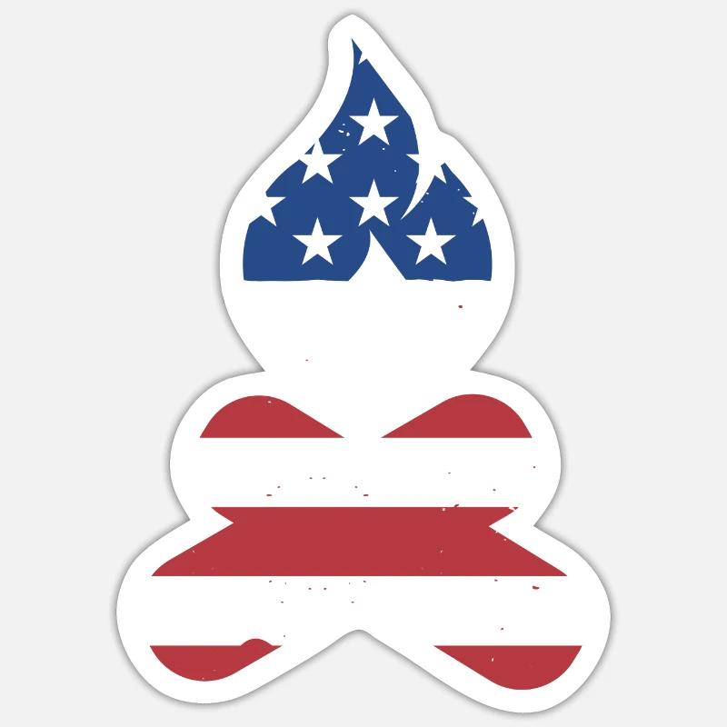 Camper Us Drapeau Camping Sticker taille S (10 x 10 cm)