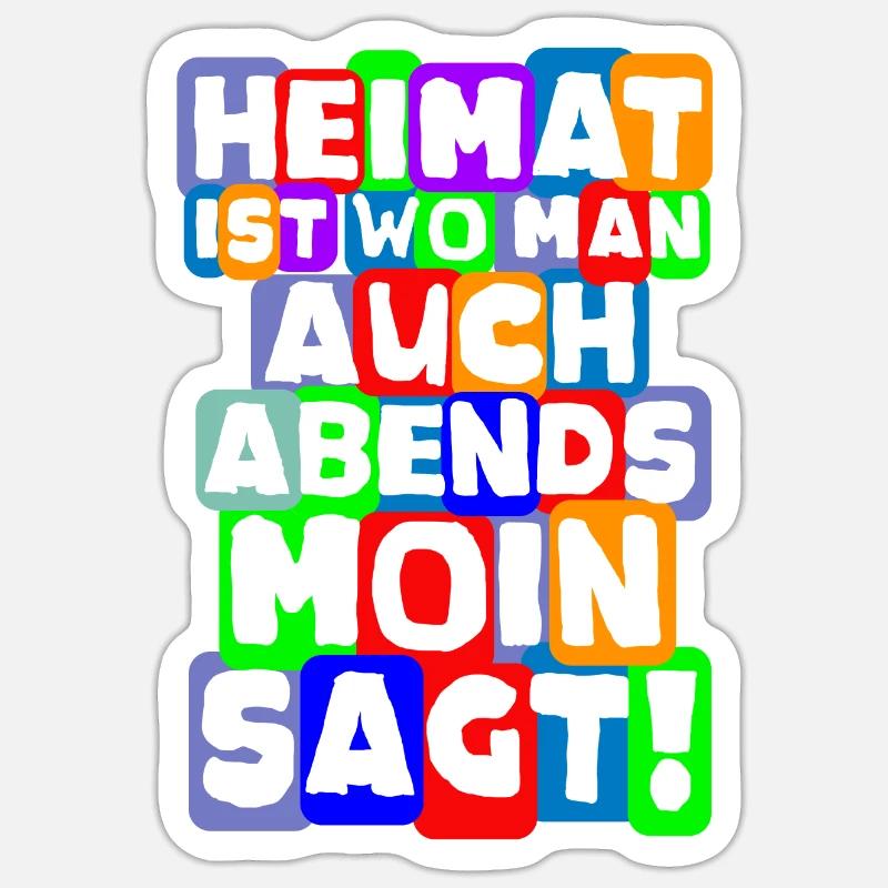Heimat Moin cooler Spruch Anker Geschenkidee - Sticker Größe S (10 x 10 cm) - Mattweiß