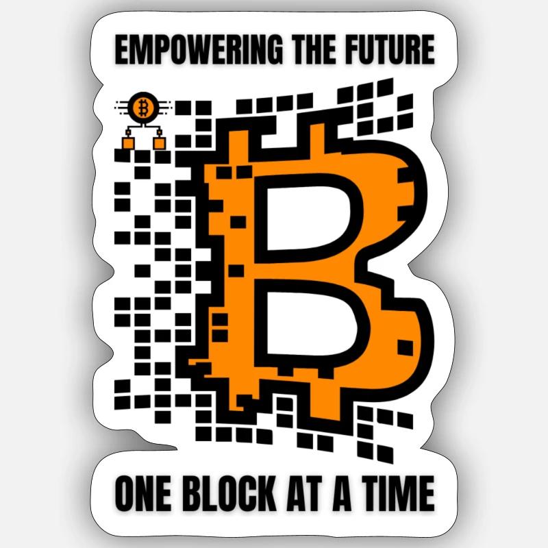 Bitcoin Blockchain Geld Geschenk Geschenkidee - Sticker Größe S (10 x 10 cm) - Mattweiß