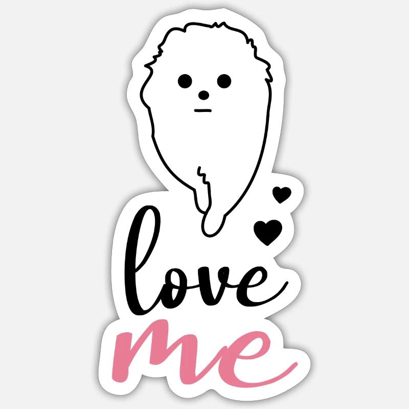 Spitz nain Sticker taille S (10 x 10 cm)