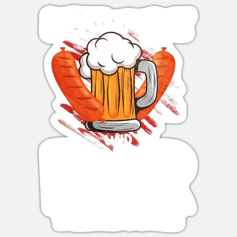 Bratwurst als Geschenk - Sticker Größe S (10 x 10 cm) - Mattweiß