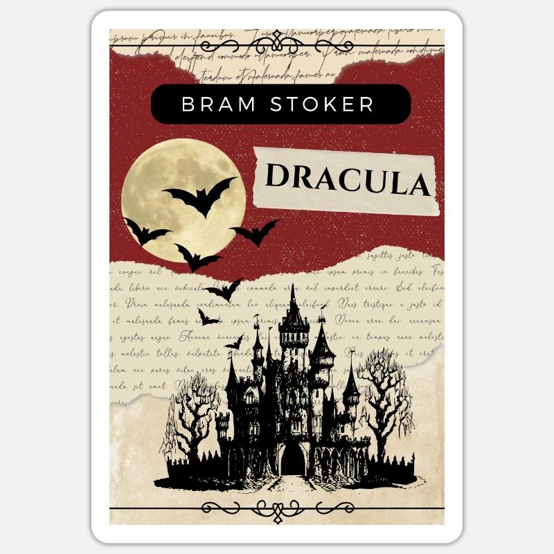 Dracula, de Bram Stoker - Sticker taille S (10 x 10 cm) - blanc mat
