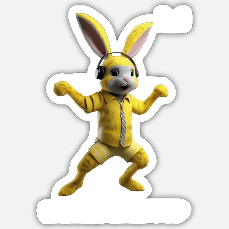 Easter bunny by bdecent - Sticker Größe S (10 x 10 cm) - Mattweiß