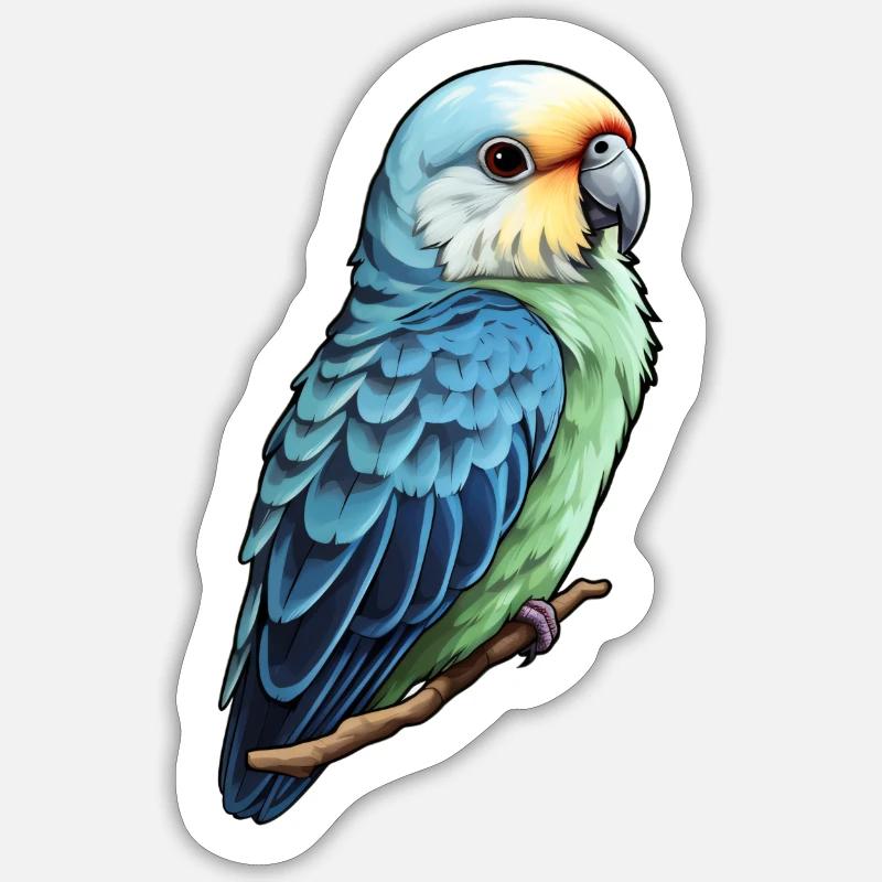 Perruche Sticker taille S (10 x 10 cm)