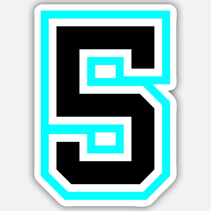 5 number symbol - Sticker size S (10 x 10 cm) - white matte