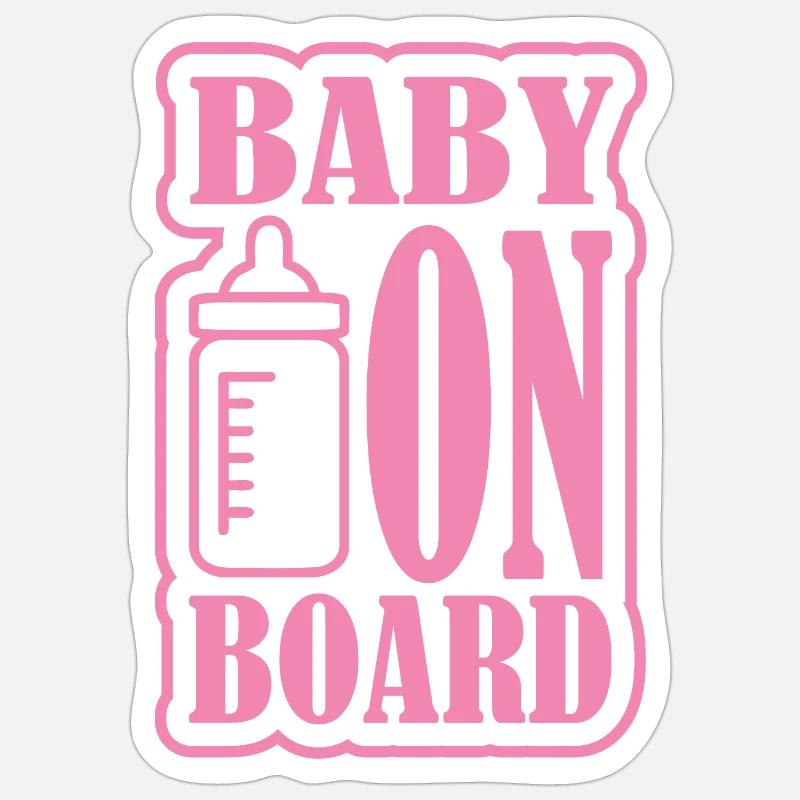 Baby on Board - Sticker Größe S (10 x 10 cm) - Mattweiß