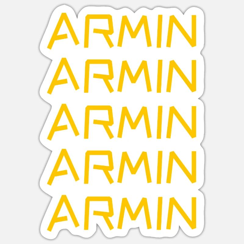 Armin as a first name - Sticker size S (10 x 10 cm) - white matte