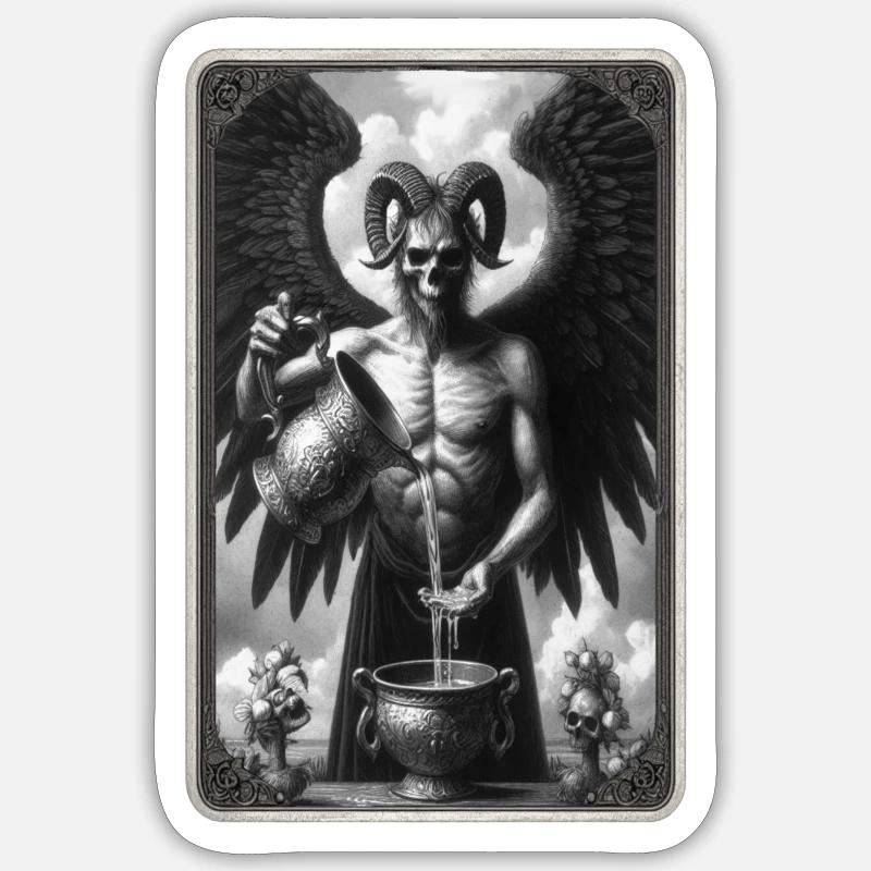 Tarot - Modérément - Sticker taille S (10 x 10 cm) - blanc mat