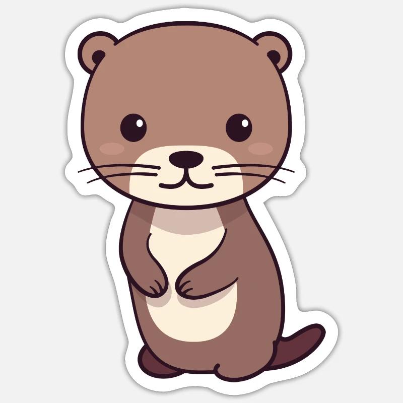 Otter - Sticker size S (10 x 10 cm) - white matte