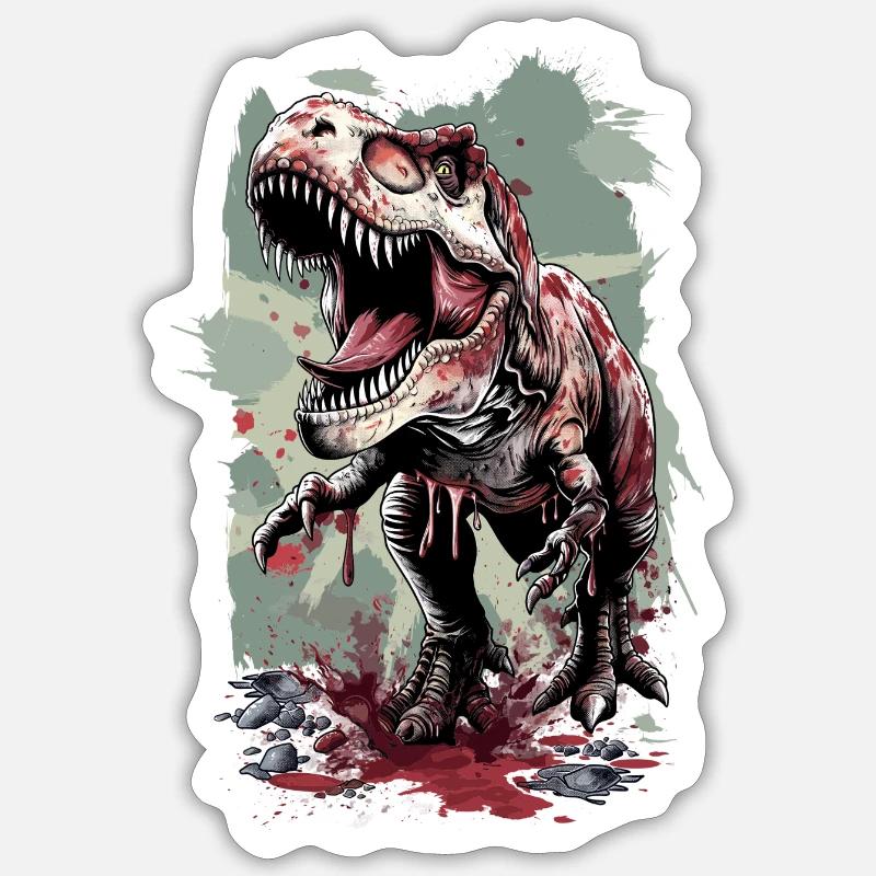 T Rex Dino Dinosaurier Urzeit - Sticker Größe S (10 x 10 cm) - Mattweiß