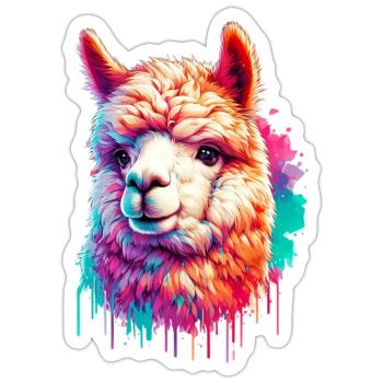 Alpaca - Sticker size S (10 x 10 cm) - white matte - Front