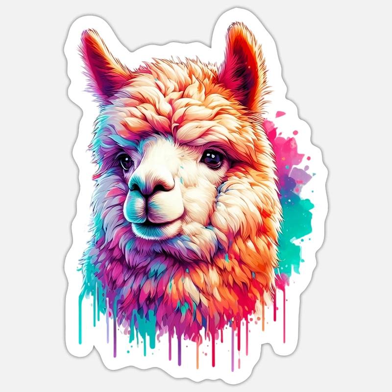 Alpaca - Sticker size S (10 x 10 cm) - white matte
