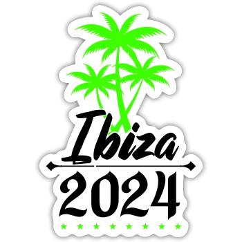 ibiza 2024 palmen - Sticker Größe S (10 x 10 cm) - Mattweiß - Vorne