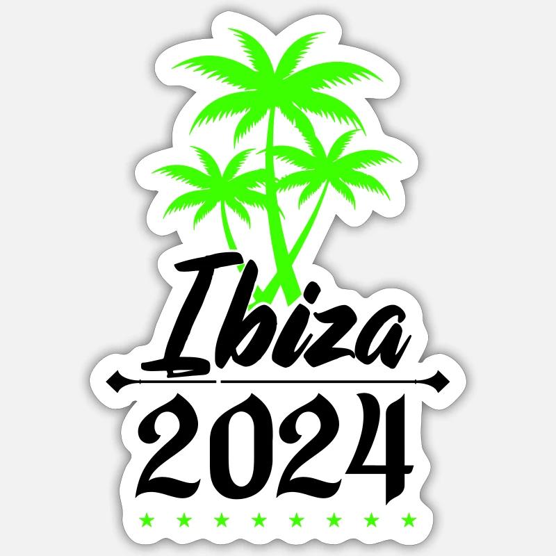 Ibiza 2024 Palm Trees - Sticker size S (10 x 10 cm) - white matte