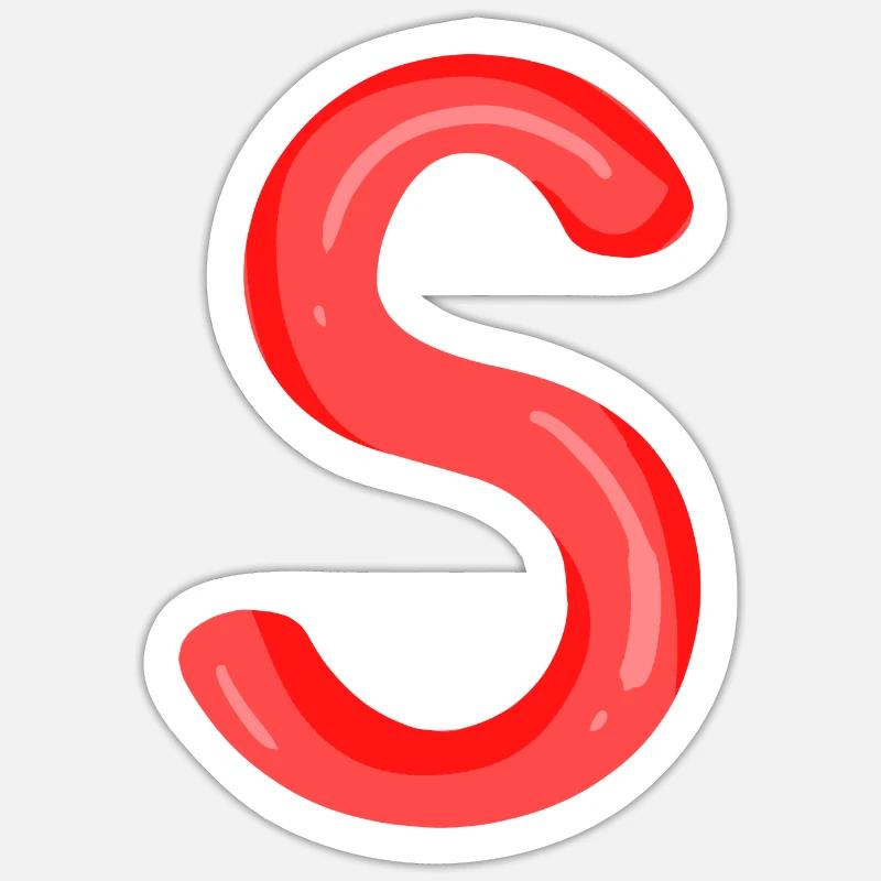 Buchstabe S Anfangsbuchstabe Sticker Größe S (10 x 10 cm)