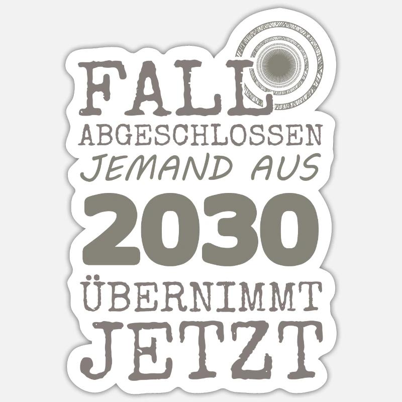 2030 - Sticker taille S (10 x 10 cm) - blanc mat