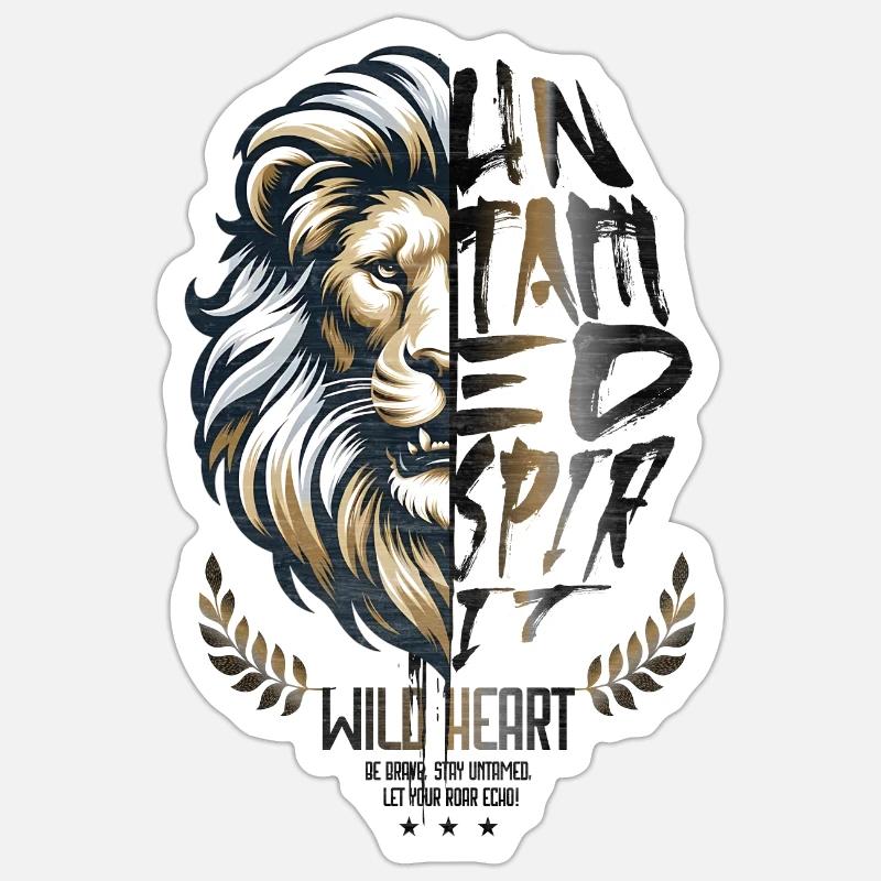 « Lion démenti » - Sticker taille S (10 x 10 cm) - blanc mat