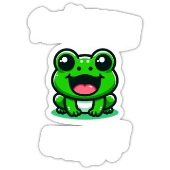 Don't worry be happy süßer kawaii frosch - Sticker Größe S (10 x 10 cm) - Mattweiß - Vorne