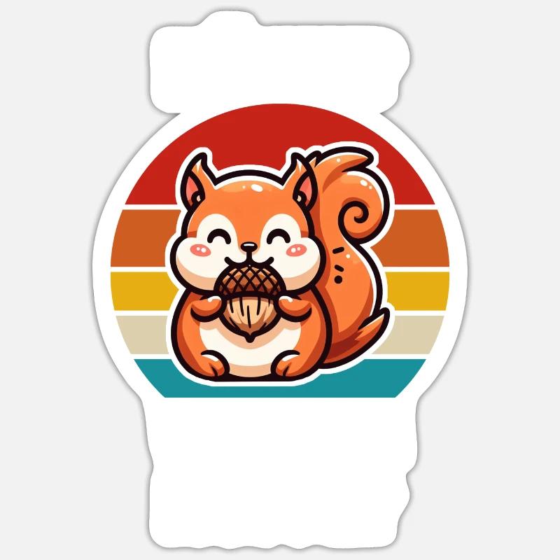 Eichhörnchen Tier Eichhörnchen-Liebhaber Geschenk Sticker Größe S (10 x 10 cm)