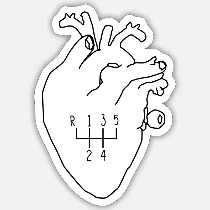 Heart Gear Shift Driver Sticker size S (10 x 10 cm)