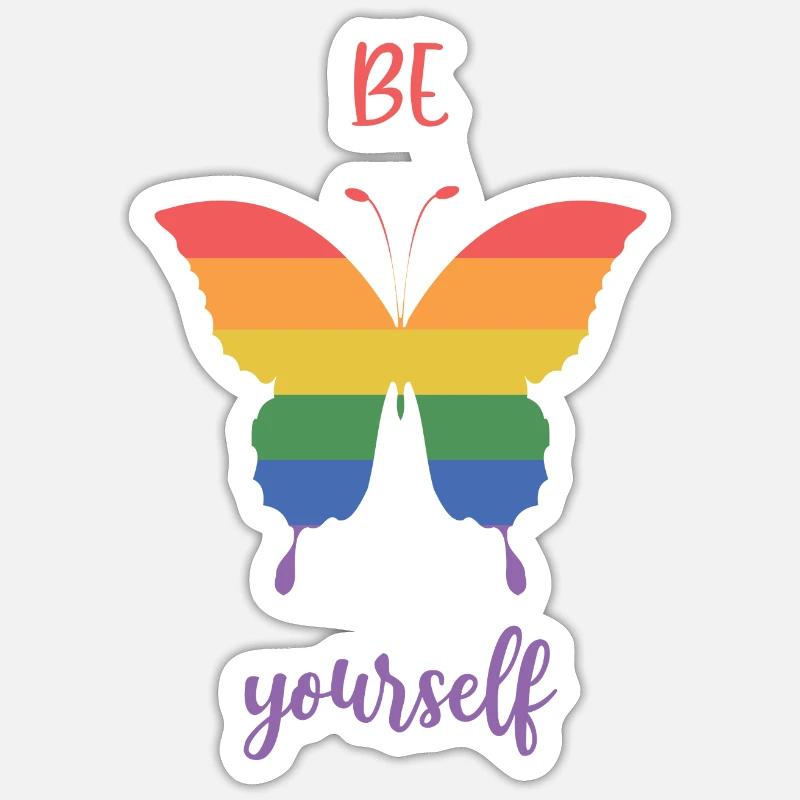 LGBT Pride Month - Be Yourself - Sticker size S (10 x 10 cm) - white matte